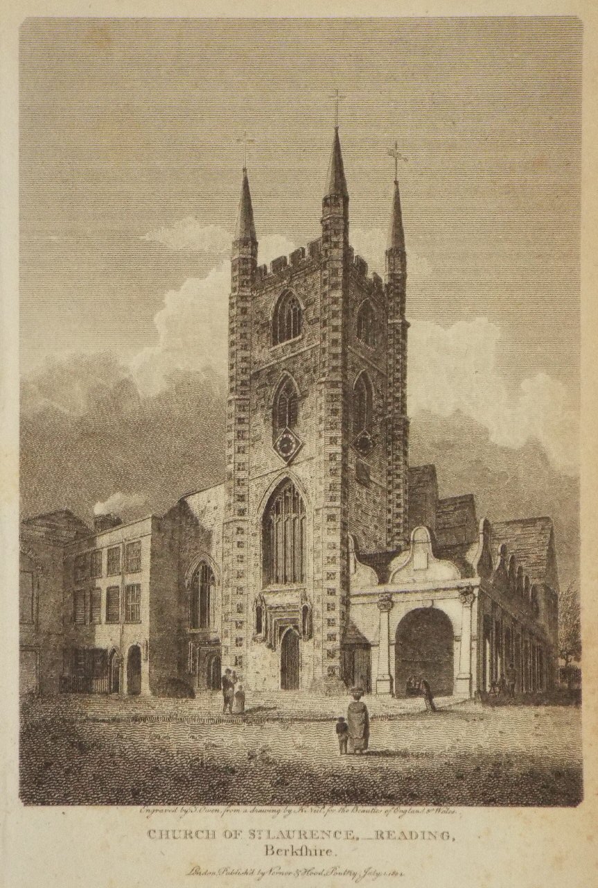 Print - Church of St. Laurence, Reading, Berkshire. - Owen